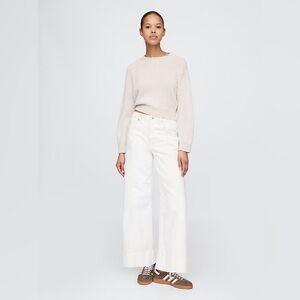 High Rise Stride Wide-Leg Ankle Jeans